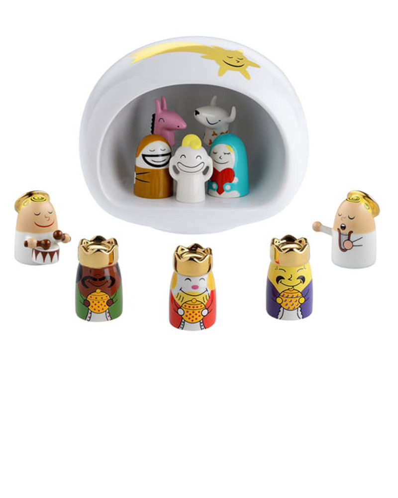 Crèche en porcelaine Presepe avec 10 santons - Alessi