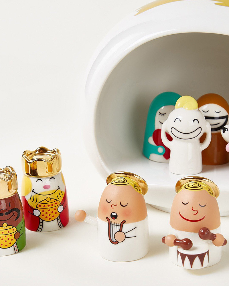 Crèche en porcelaine Presepe avec 10 santons - Alessi