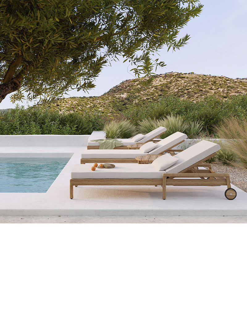 Chaise-longue multi-positions en teck Jack - Ethnicraft