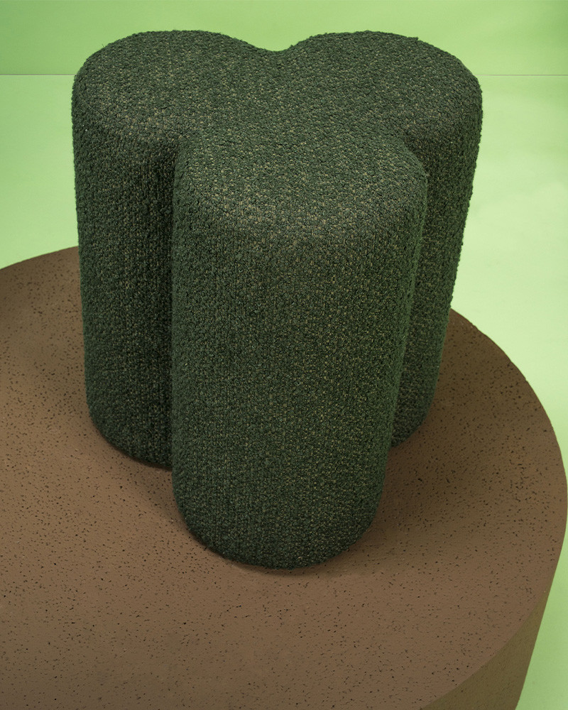 Table basse Pouf Clover en tissu bouclette - Pols Potten