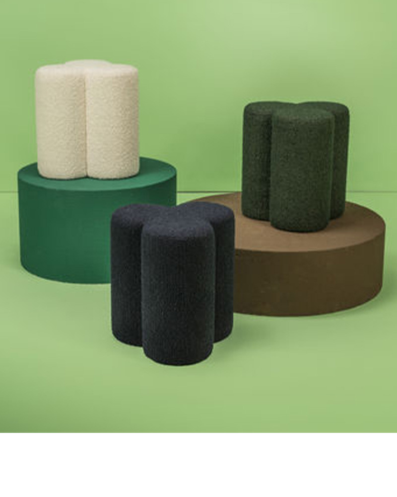 Table basse Pouf Clover en tissu bouclette - Pols Potten
