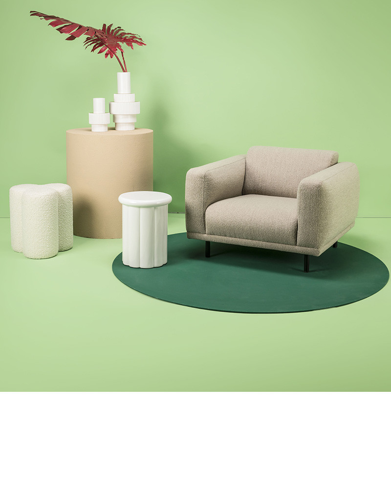 Table basse Pouf Clover en tissu bouclette - Pols Potten