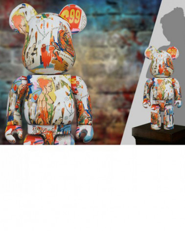 Sculpture Bearbrick Andy Warhol x Jean-Michel Basquiat V4 - MediCom Toy