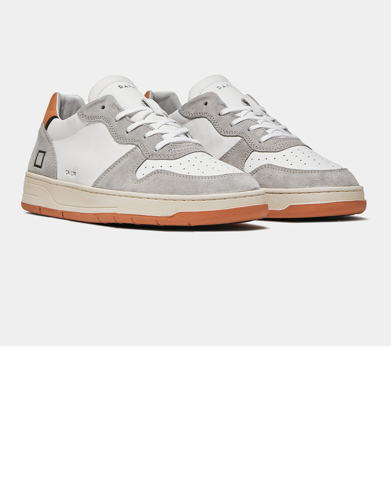 Sneakers homme Court Leather White-Orange M 8D - D.A.T.E.
