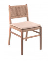 Chaise en teck recyclé avec corde et coussin Menorca - Gescova