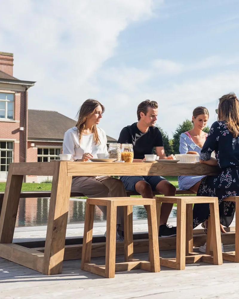 Table à manger XL en teck recyclé Hermosa - Gescova