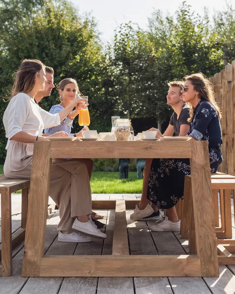 Table à manger XL en teck recyclé Hermosa - Gescova