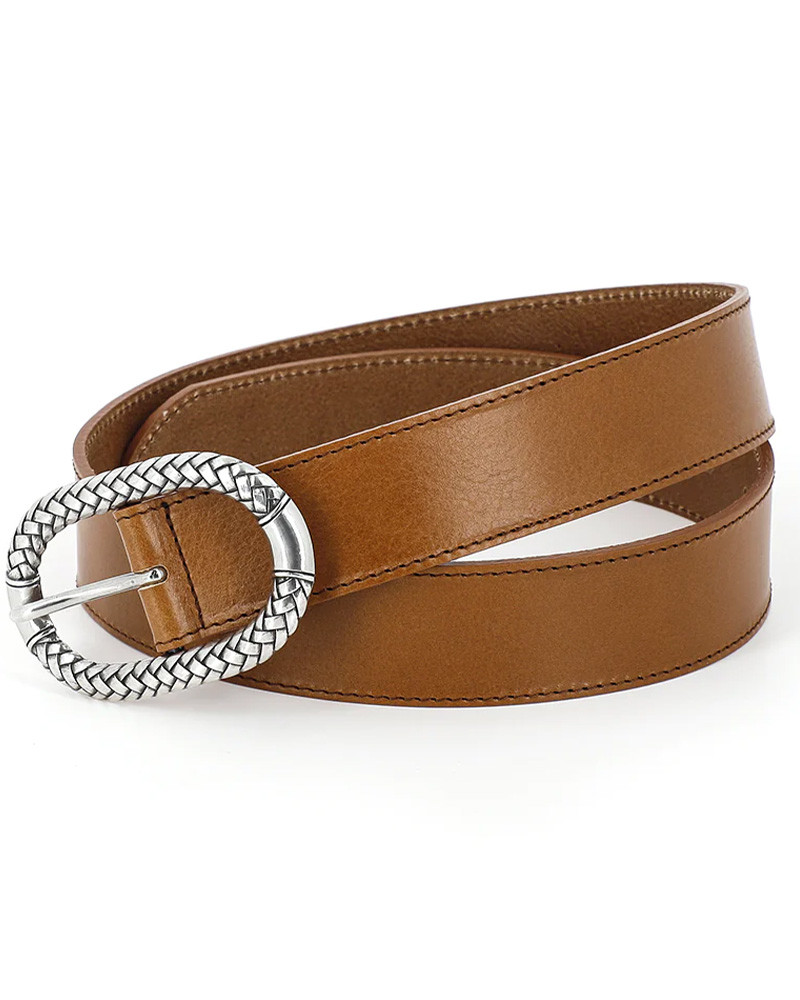 Ceinture en cuir à boucle striée La Mahara - Herbert Frère Soeur