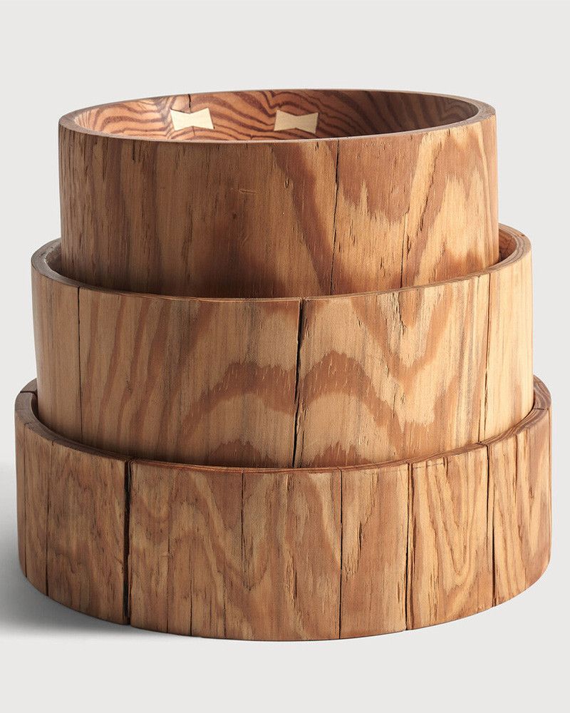 Set de 3 Corbeilles Natural en Pin - Ethnicraft