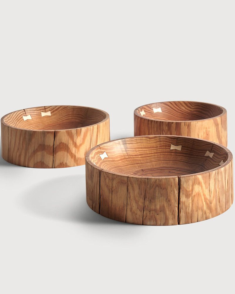 Set de 3 Corbeilles Natural en Pin - Ethnicraft