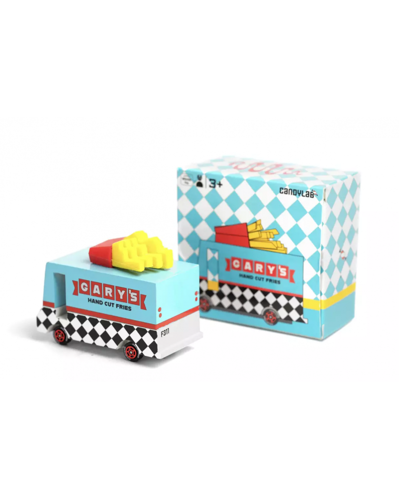 Véhicule en bois French Fry Van Blue - Candylab