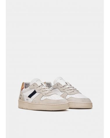 Sneakers homme Court 2.0 Vintage Calf Beige and White M 10D - D.A.T.E.