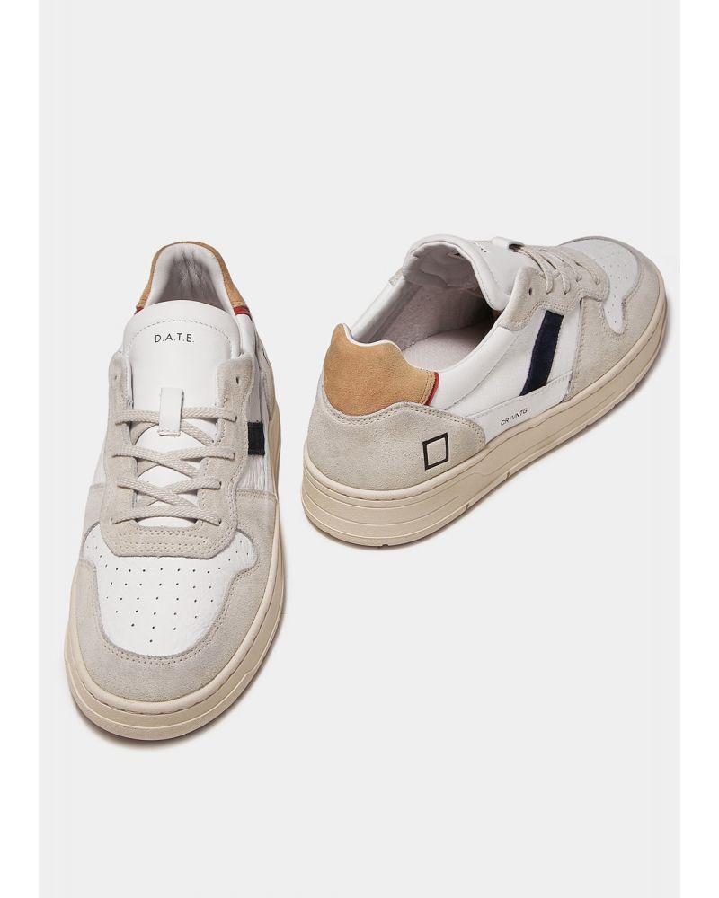 Sneakers homme Court 2.0 Vintage Calf Beige and White M 10D - D.A.T.E.