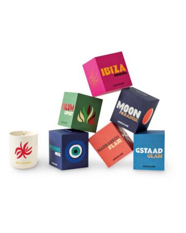 Bougies Mykonos, Tulum, Marrakech, Ibiza, Gstaad et Moon - Assouline