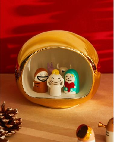 Crèche en porcelaine Presepe avec 5 santons - Alessi