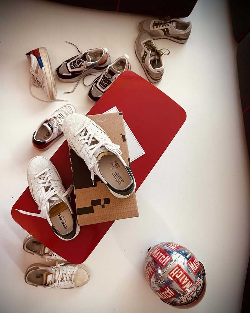 Sneakers hommes Mega T White-Brown - Hidnander