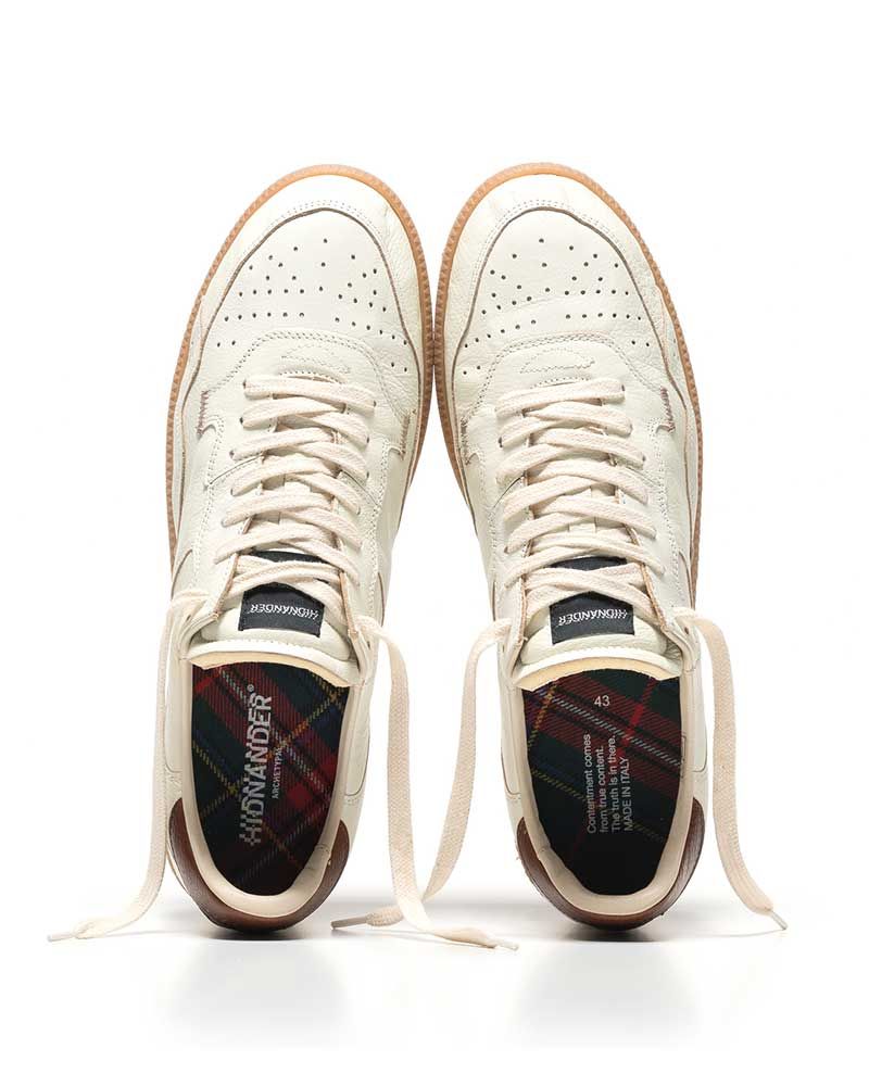 Sneakers hommes Mega T White-Brown - Hidnander