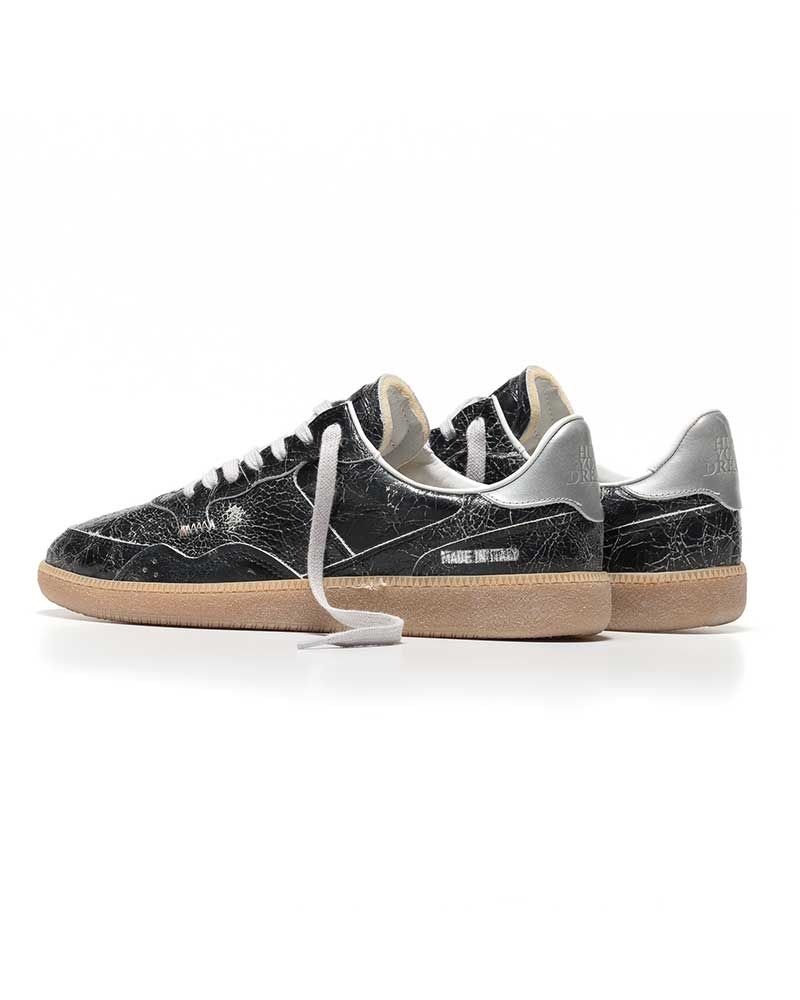 Sneakers Femmes Mega T Crinkled Black-Silver - Hidnander