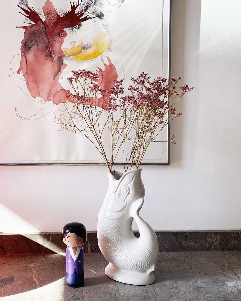 Carafe vase poisson en céramique Guggle - Gluckigluck