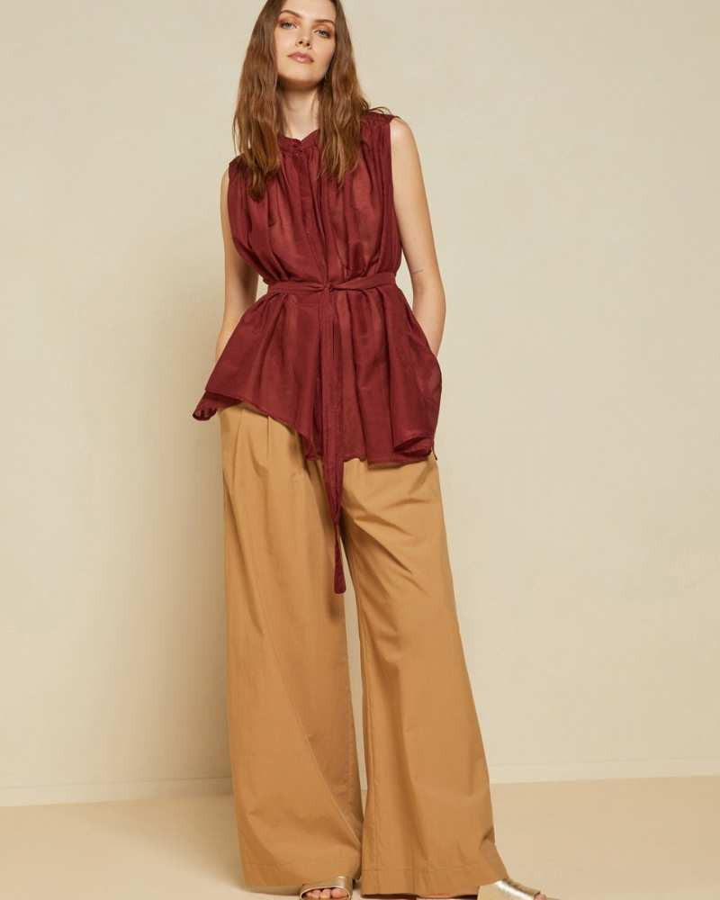 Blouse sans manches en soie mélangée - Ottod'Ame