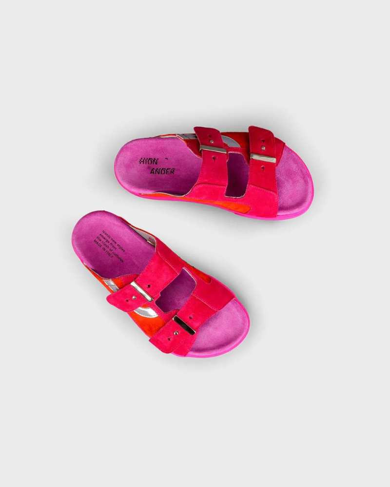 Sandales Femmes Sundl Orange Silver - Hidnander