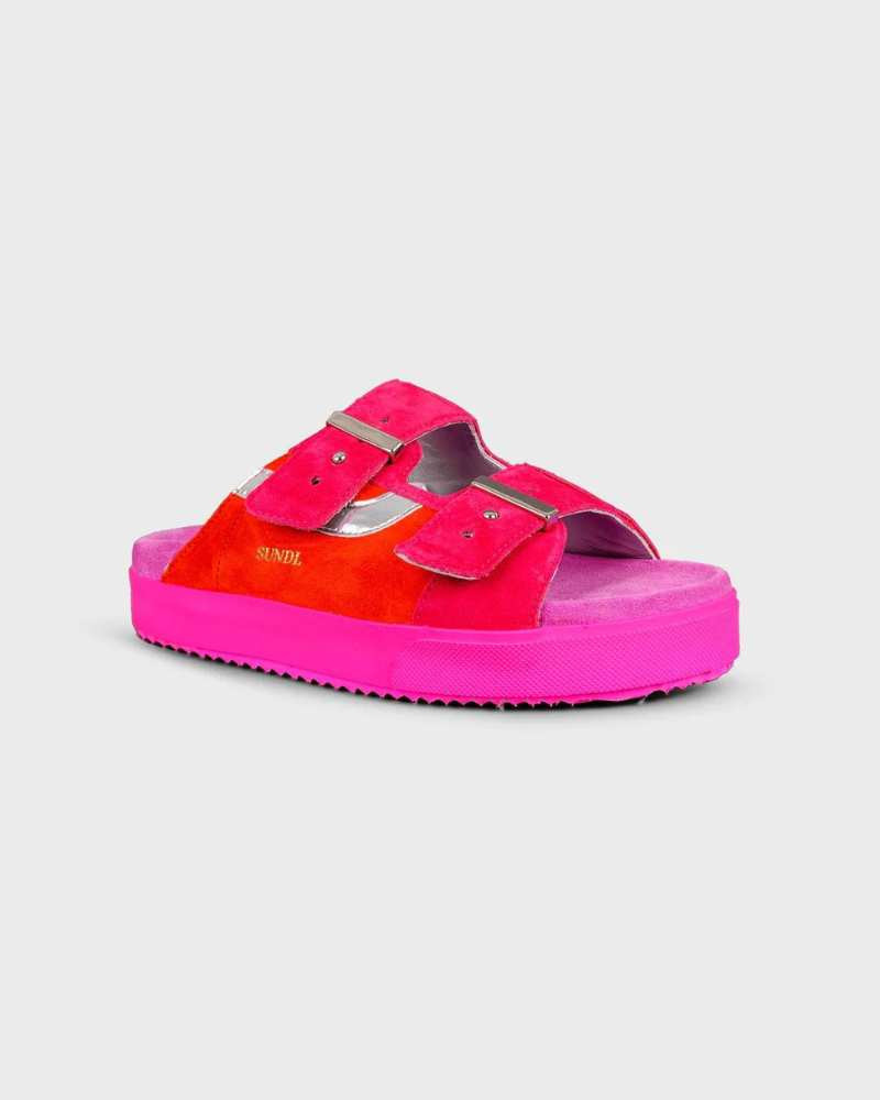 Sandales Femmes Sundl Orange Silver - Hidnander