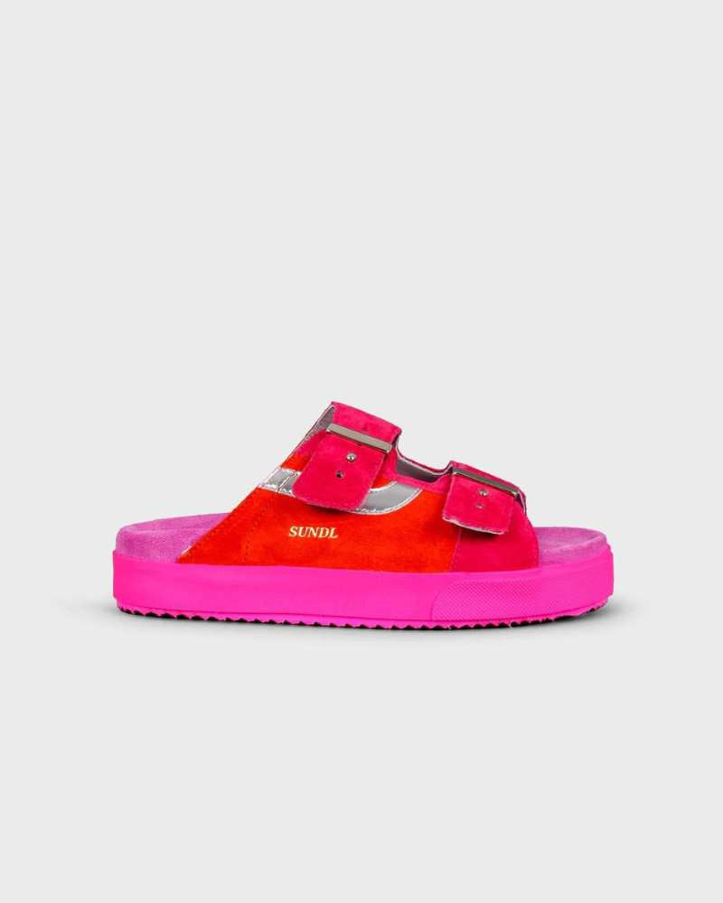 Sandales Femmes Sundl Orange Silver - Hidnander