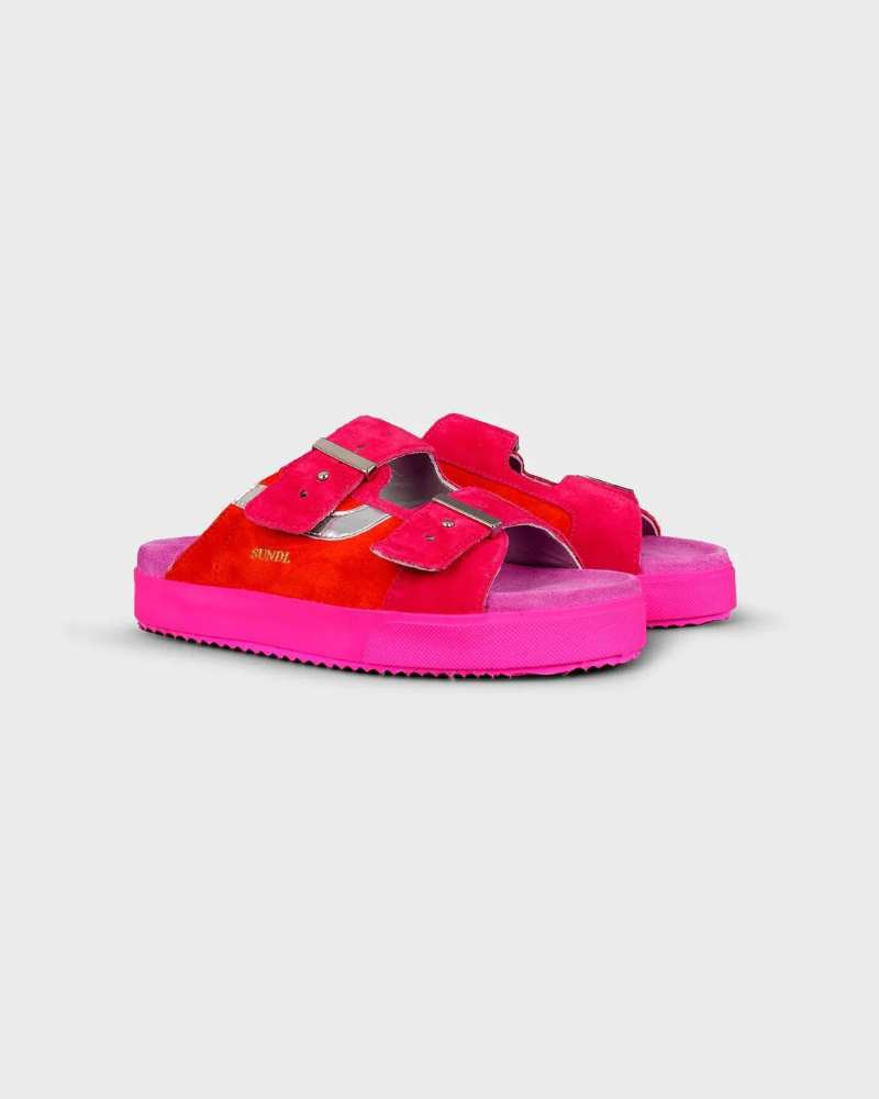 Sandales Femmes Sundl Orange Silver - Hidnander