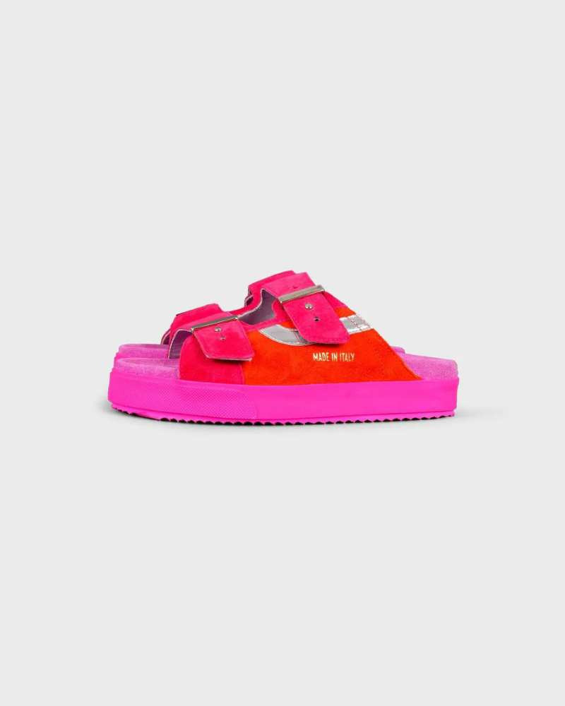 Sandales Femmes Sundl Orange Silver - Hidnander