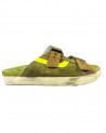 Sandales Hommes Sundl en cuir Olive Fluo Jaune - Hidnander®
