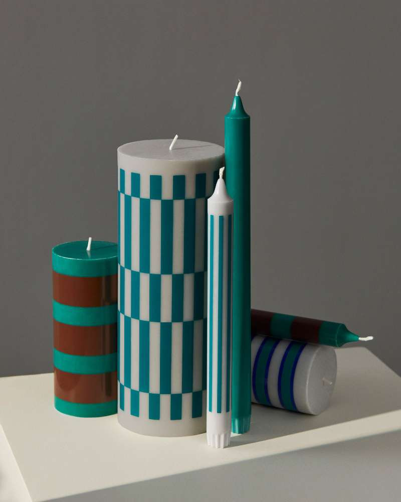 Bougie Colonne Vert et Marron Petit - HAY