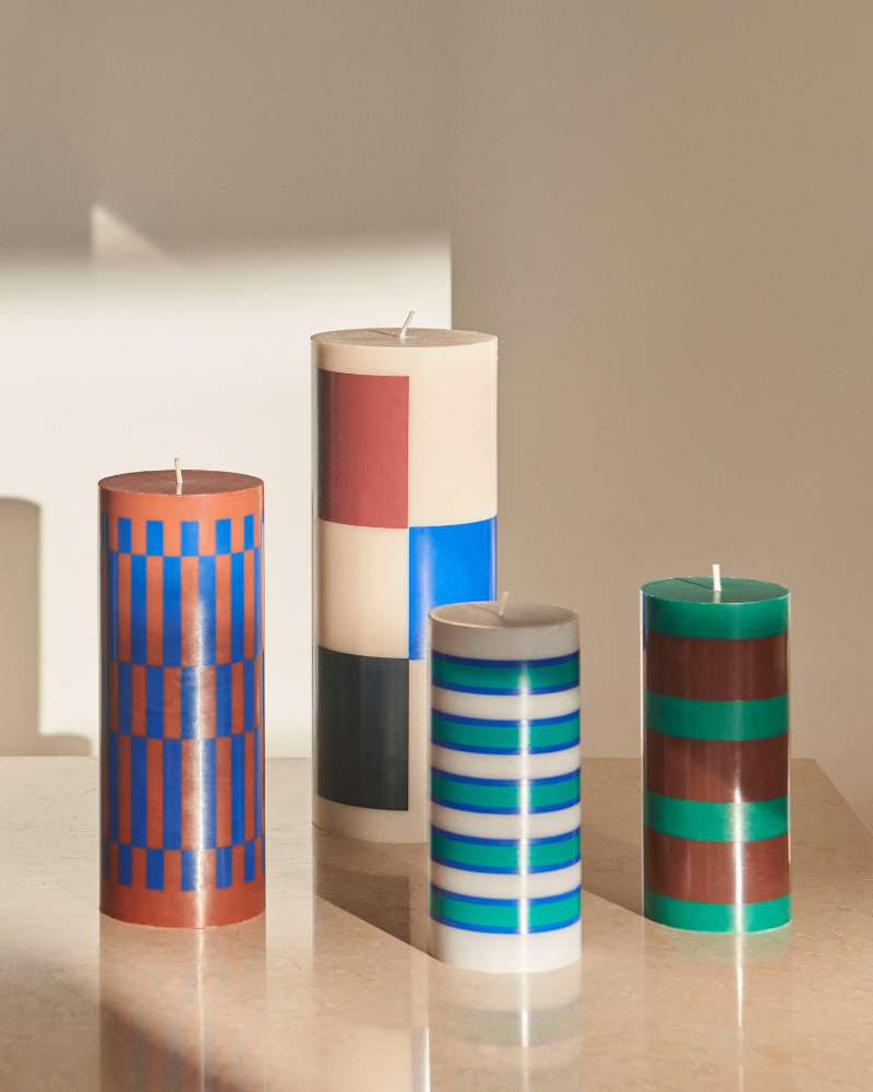 Bougie Colonne Vert et Marron Petit - HAY