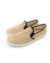 Chaussures Mocassin en tissu texturé effet raphia naturel - Rivieras