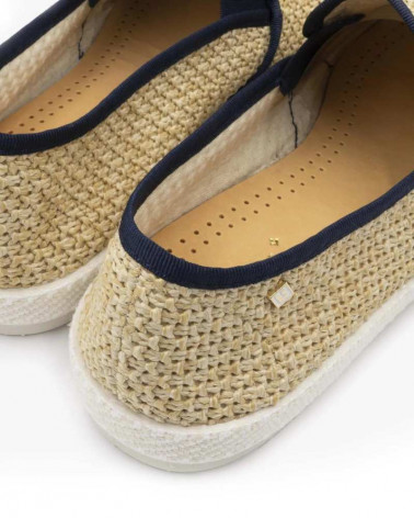 Chaussures Mocassin en tissu texturé effet raphia naturel - Rivieras