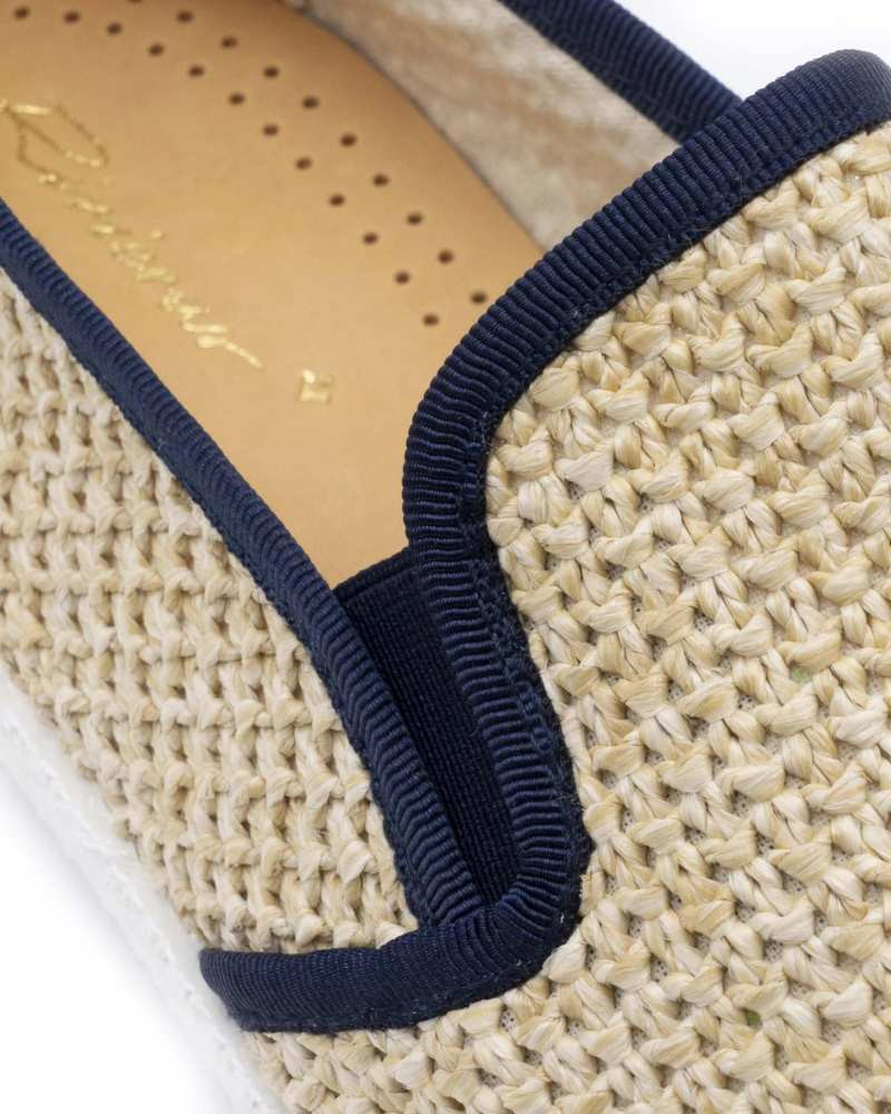 Chaussures Mocassin en tissu texturé effet raphia naturel - Rivieras