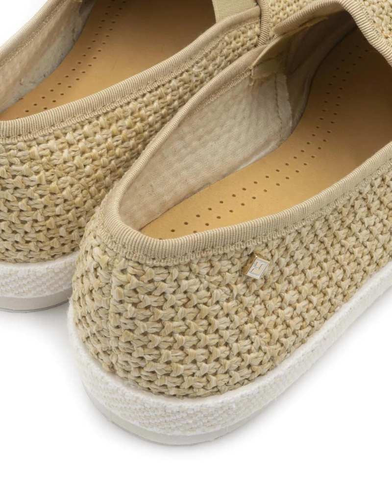 Chaussures Mocassin en tissu texturé effet raphia naturel - Rivieras