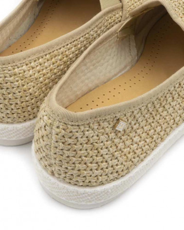 Chaussures Mocassin en tissu texturé effet raphia naturel - Rivieras