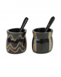 Set de salière et poivrière en corne NAMA - Caravane