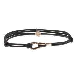 Bracelet Cordon Me Argent Vieilli Noeud Couliss