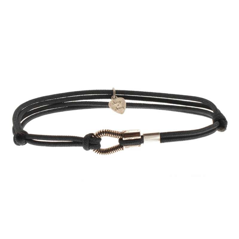 Bracelet Cordon Me Argent Vieilli Noeud Couliss