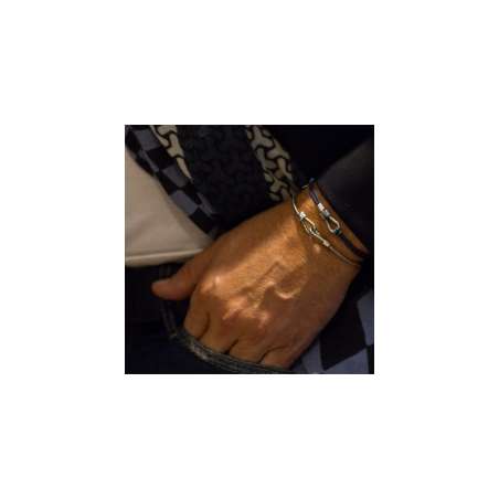 Bracelet Cordon Me Argent Vieilli Noeud Couliss