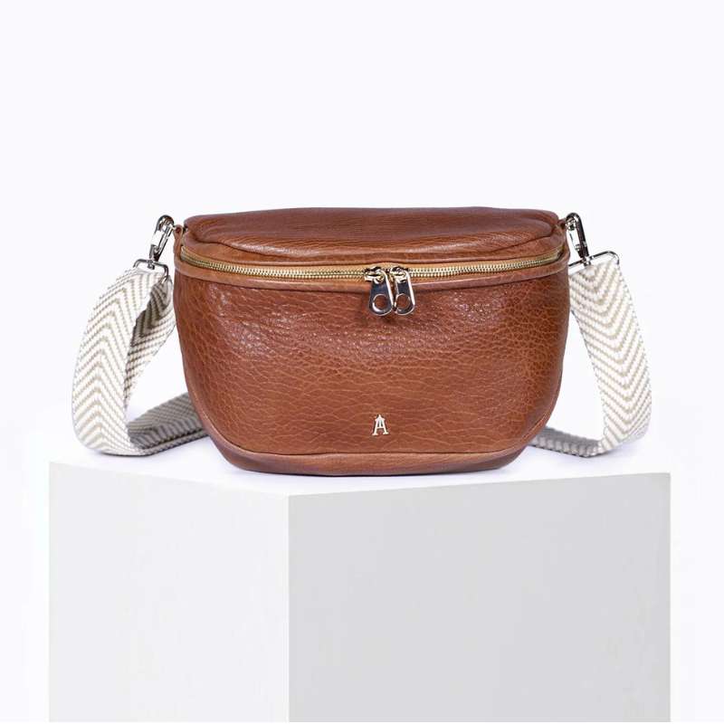 Sac Big Banane en cuir d'agneau - Craie