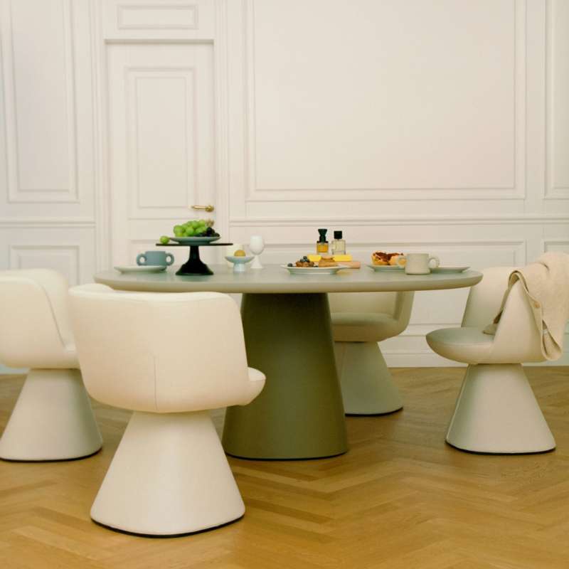 Chaise rembourrée pivotante avec accoudoirs Flair O' - B&B Italia