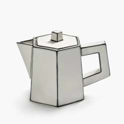 Tea Pot White/black Carte Blan