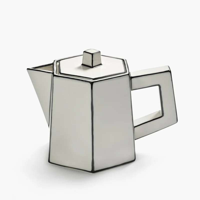 Tea Pot White/black Carte Blan