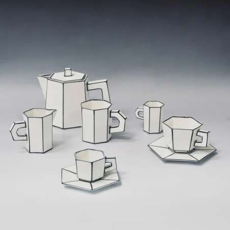 Tea Cup White/black Carte Blan