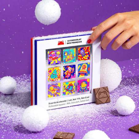 Noel 25 Coffret De 9 Carrés Chocolat Bio