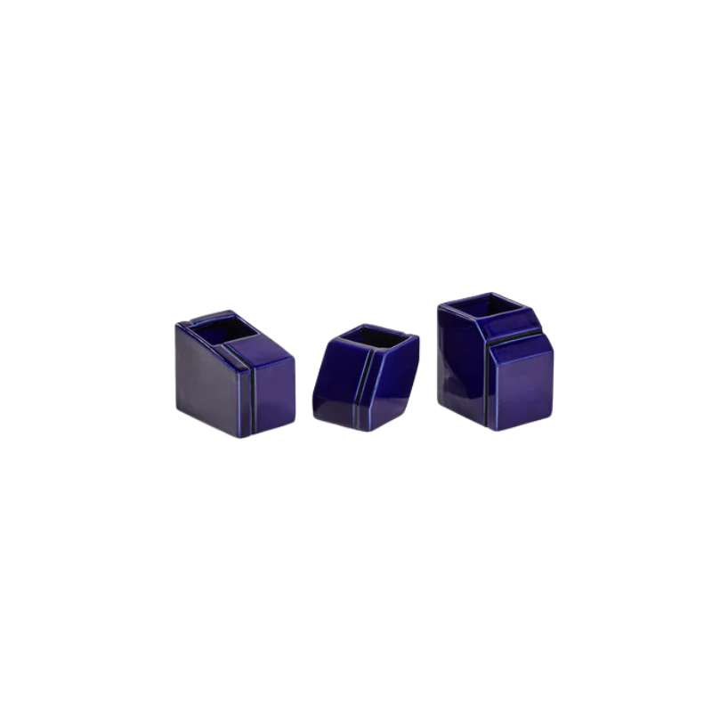 Vase Mini Ass/3 Blue Silos