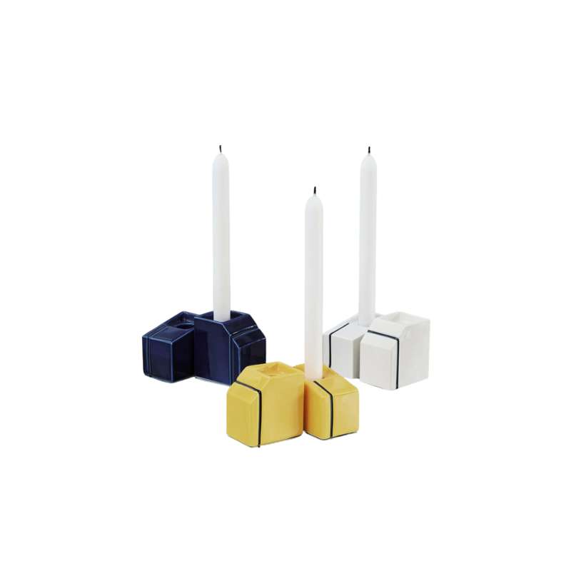Candle Holder Ass/2 Blue Silos