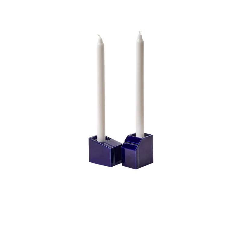 Candle Holder Ass/2 Blue Silos
